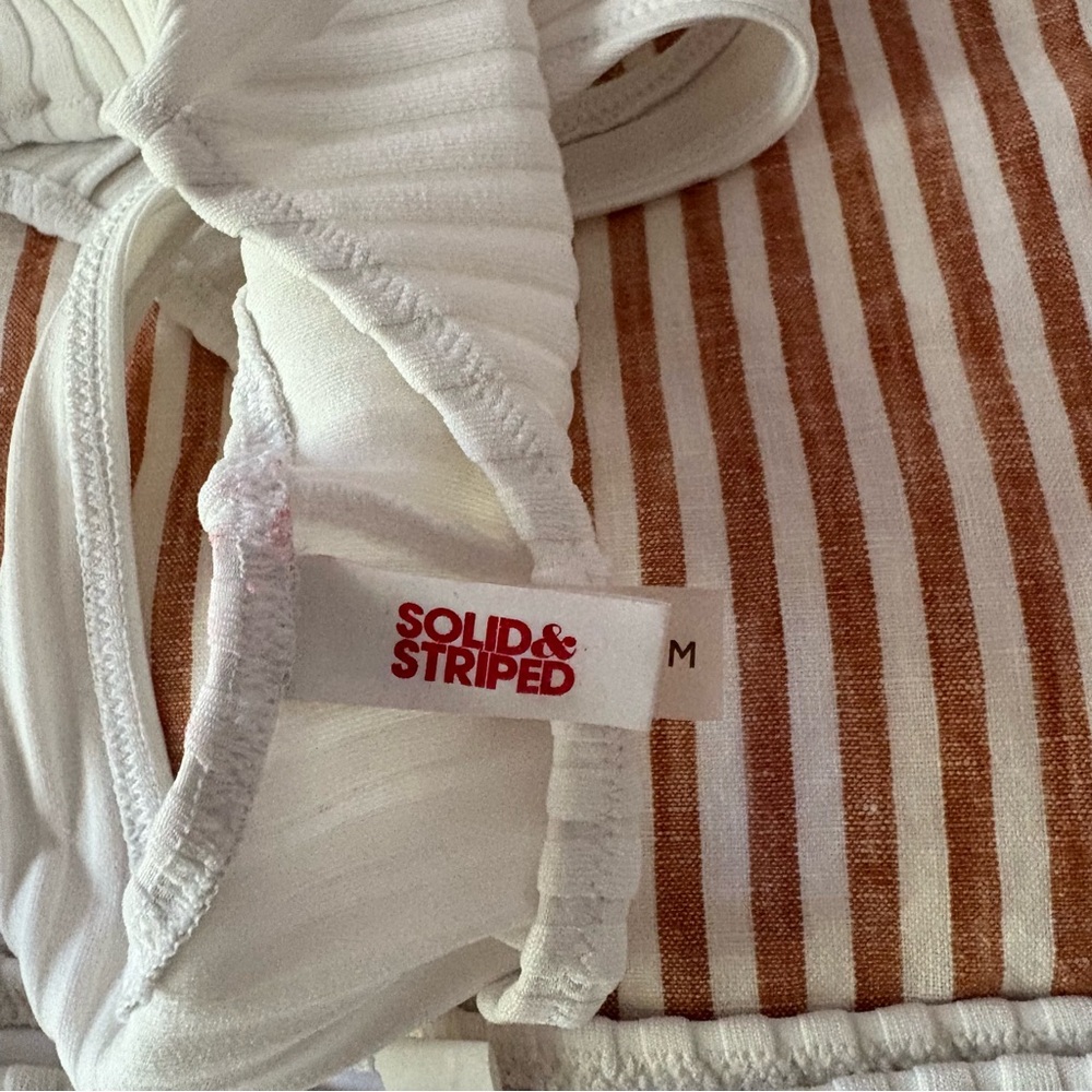 Solid & Striped White Ribbed Women's Bikini Set - Picture 7 of 7